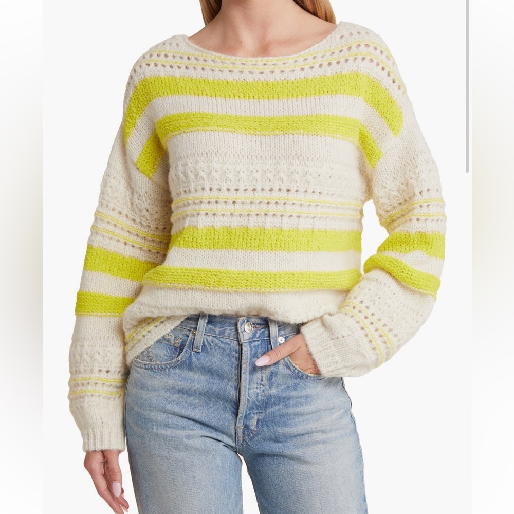 VERO MODA Stripe Open Stitch Sweater